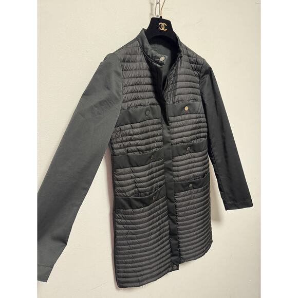 Moncler Jacket Mens Small Black Premiere Quilted Down Longline Snap Front - Picture 4 of 16